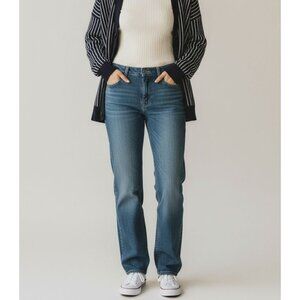 Nautica Jeans Company Womens Blue Denim Straight-Leg Jeans Size 6 Classic Fit